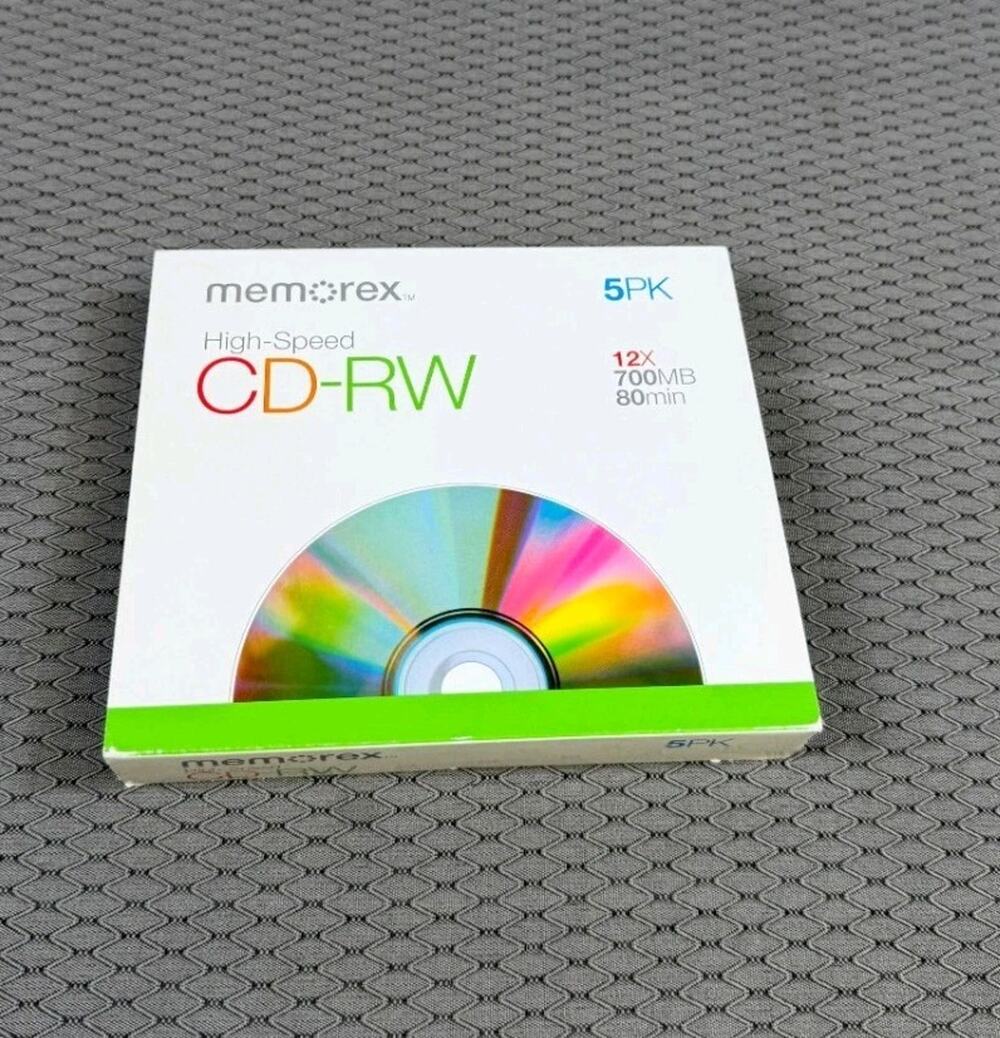 Memorex CD-RW High Speed 12X 80 Minutes 5 Pack NEW